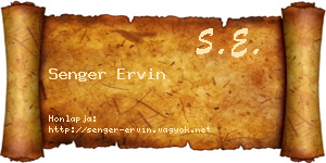 Senger Ervin névjegykártya