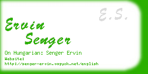 ervin senger business card